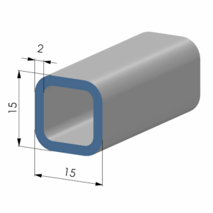 Koker vierkant 15x15x2