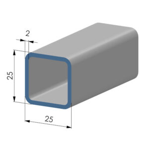 Koker vierkant 25x25x2