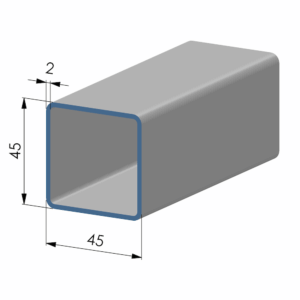 Koker vierkant 45x45x2